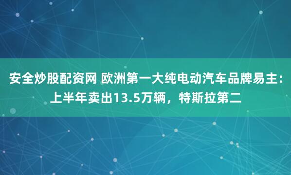 安全炒股配资网 欧洲第一大纯电动汽车品牌易主：上半年卖出13.5万辆，特斯拉第二